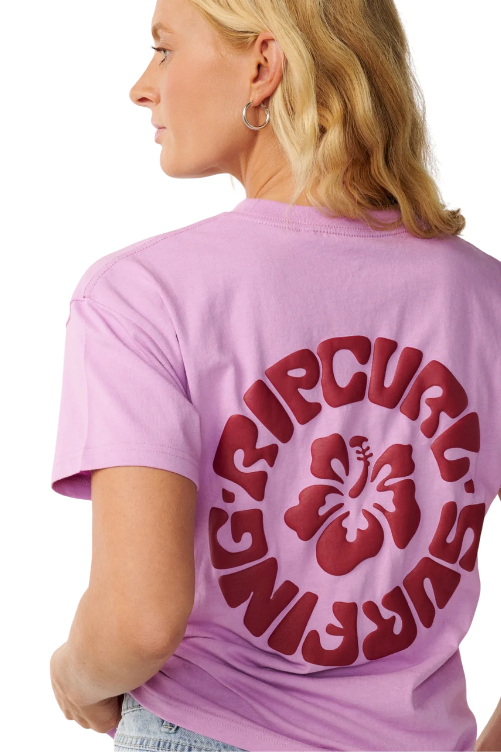 Rip Curl Surf Puff Party Pack Womens Relaxed T-Shirt Bright Lilac - Image 5