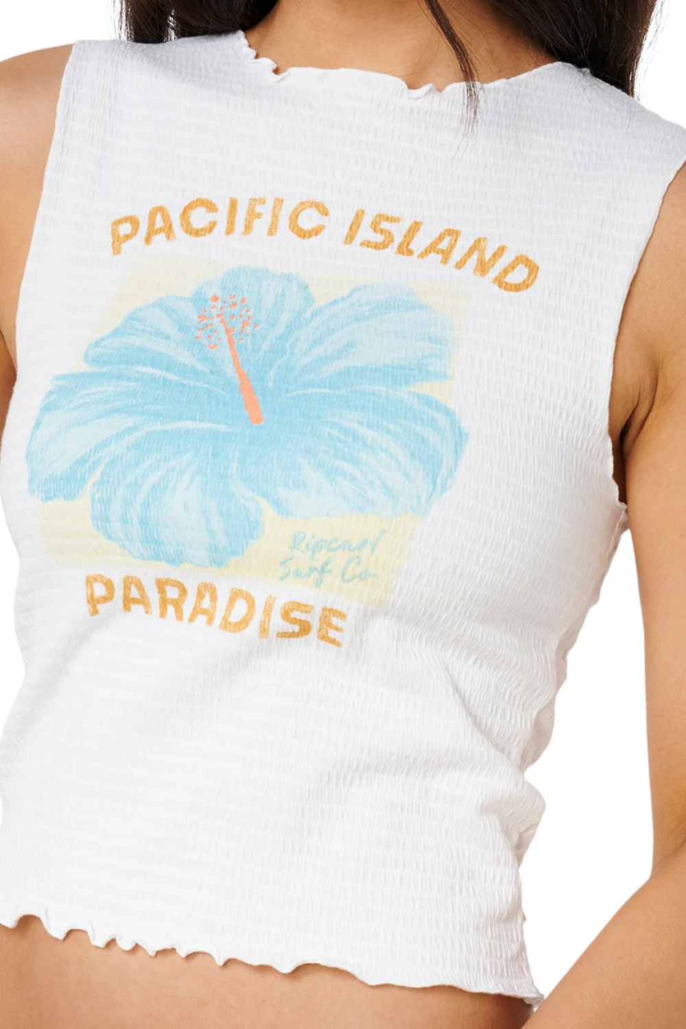 Rip Curl Topanga Canyon Shirred Womens Tank Top White - Image 5