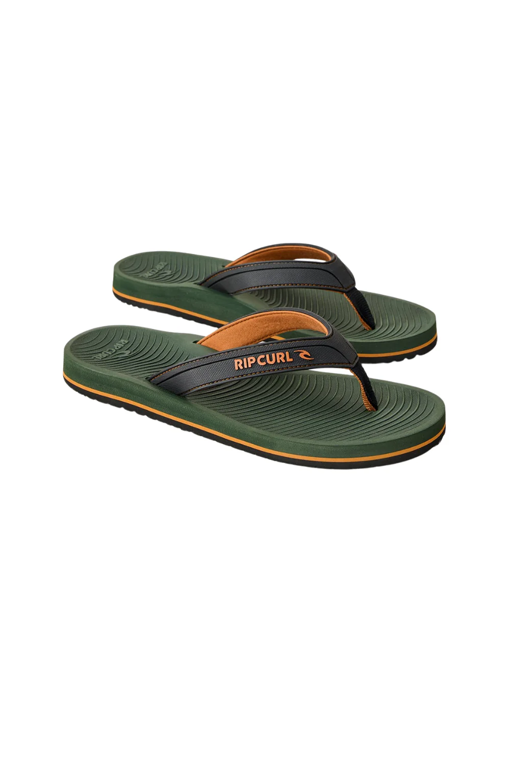 Rip Curl Tunnels Bloom Mens Open Toe Flip Flops Olive