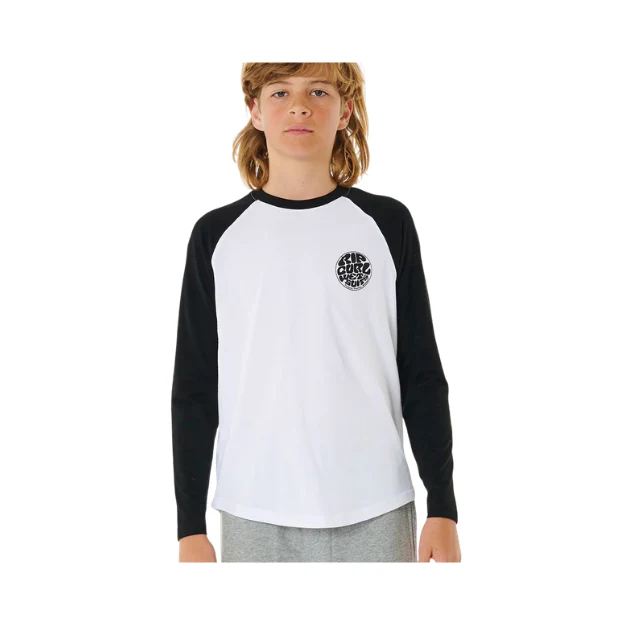 Rip Curl Wettie Icon Boys Long Sleeve T-Shirt White