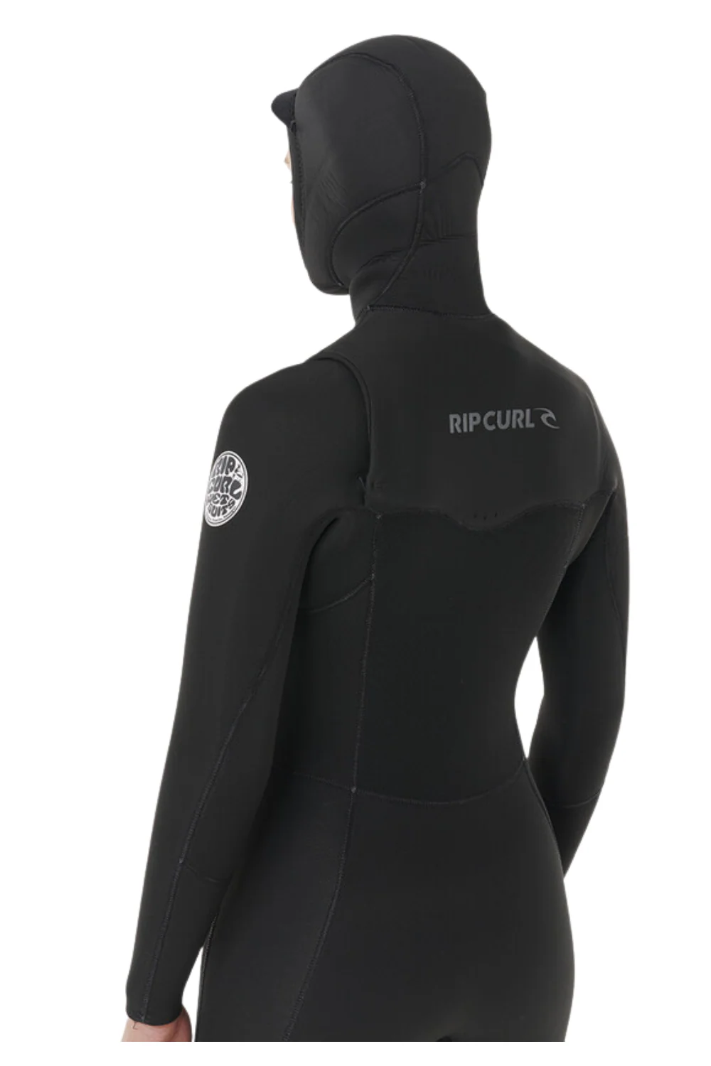 Rip Curl Womens Dawn Patrol 5/4mm Chest Zip Hooded Wetsuit Black - Image 4