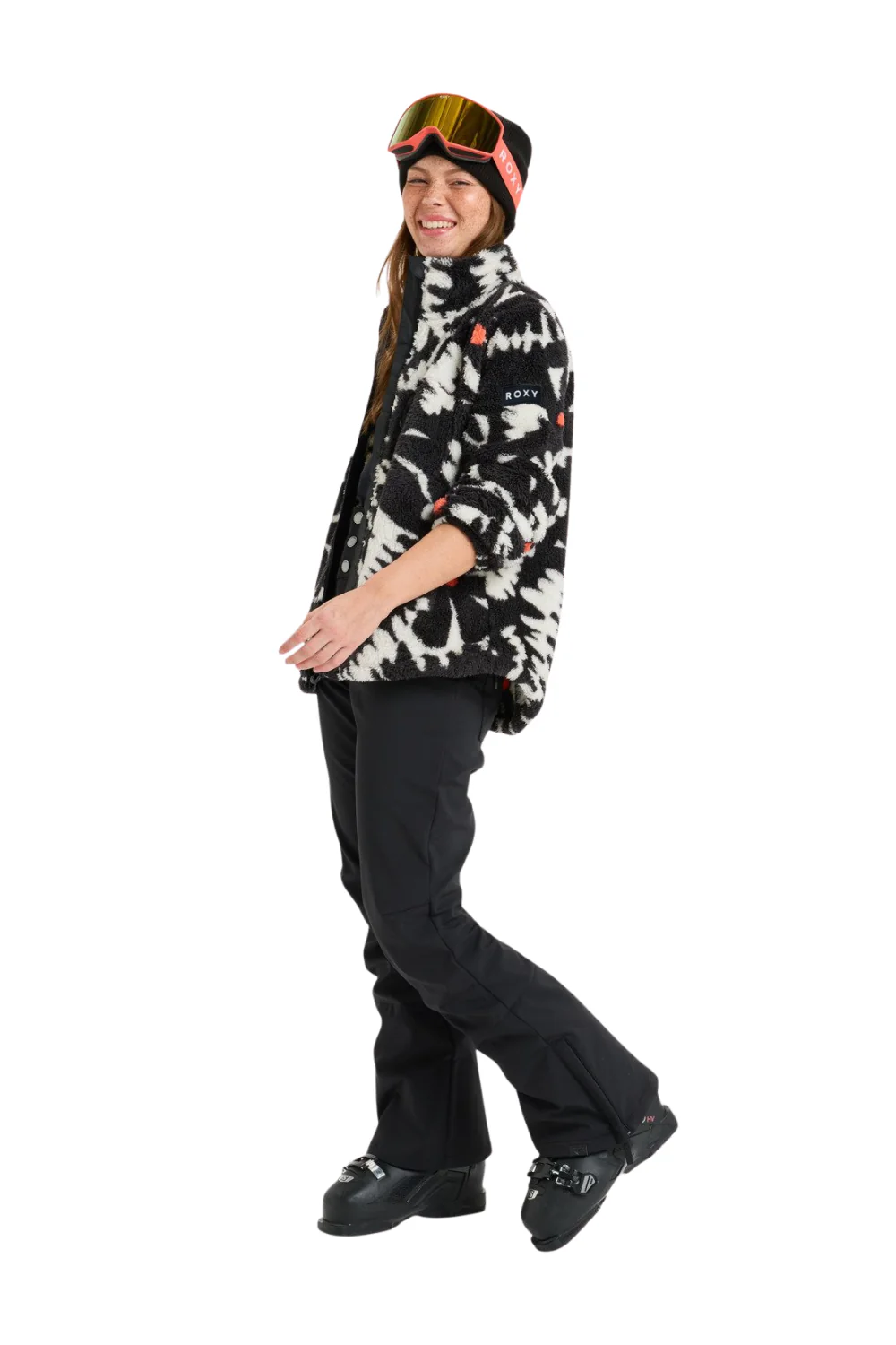 Roxy Womens Alabama Technical Mid Layer Fleece True Black Big Flower - Image 6