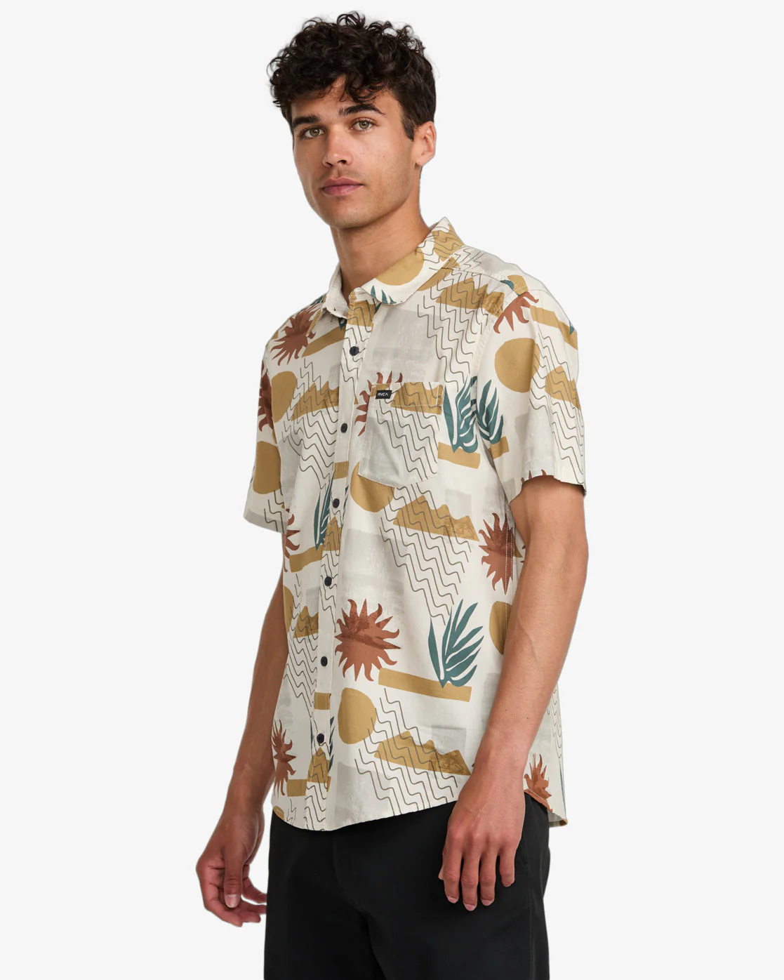 RVCA Anytime Short Sleeve Shirt Natural - Image 6