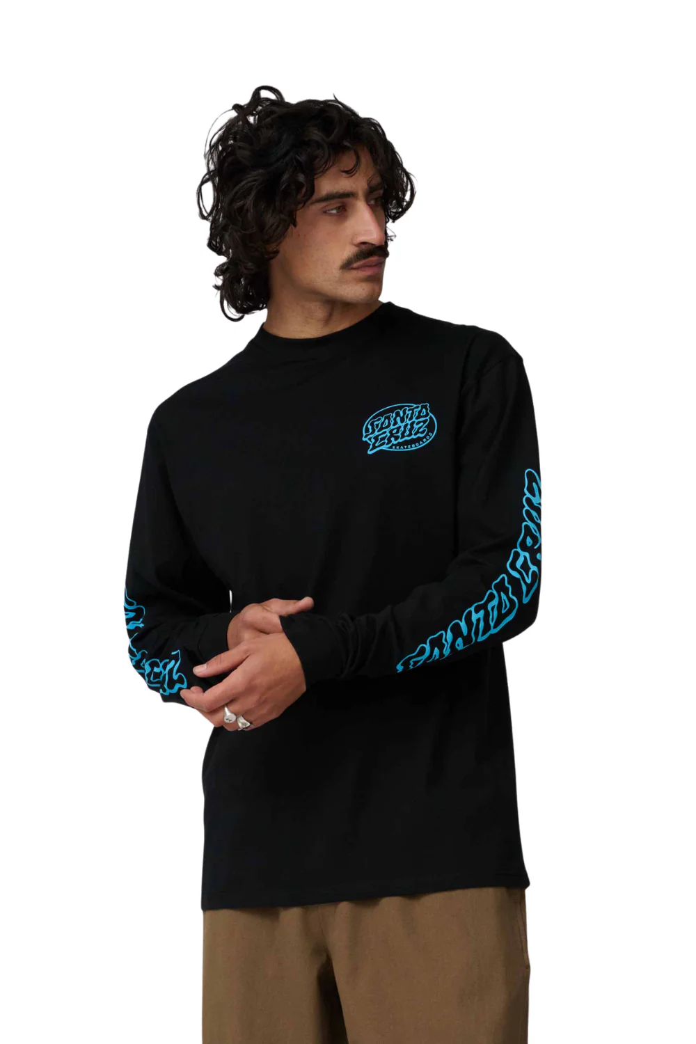 Santa Cruz Mono Vertigo Dot Mens Long Sleeve T-Shirt Black - Image 2