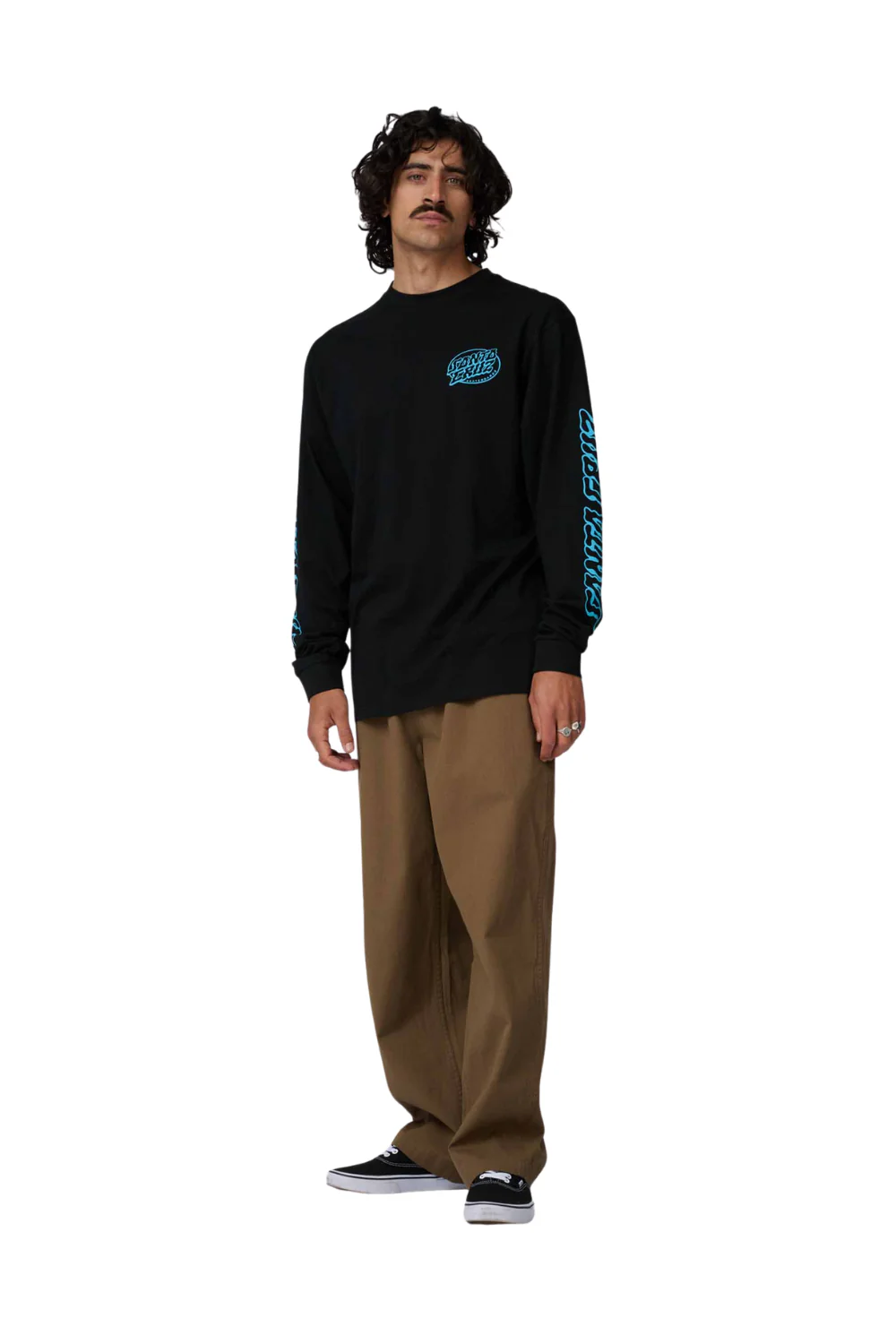 Santa Cruz Mono Vertigo Dot Mens Long Sleeve T-Shirt Black - Image 4