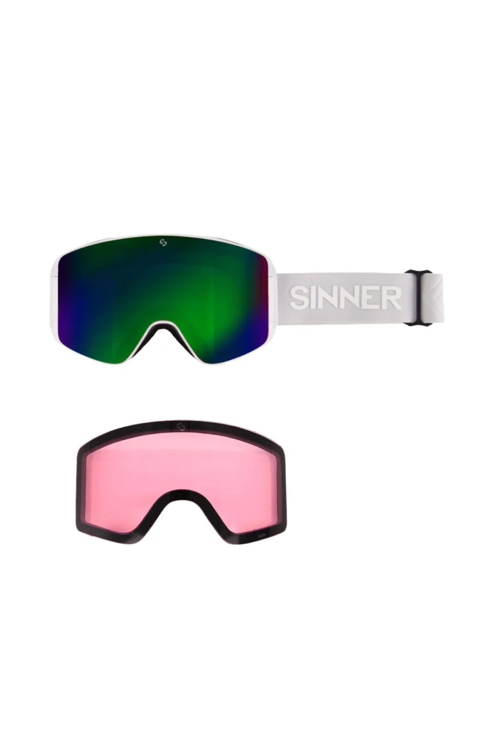 Sinner Aura Goggles Matte White Green Pink - Image 2