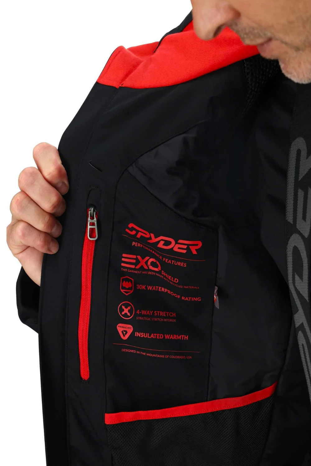 Spyder Mens Leader Insulated Ski Jacket Black Escape - Image 5