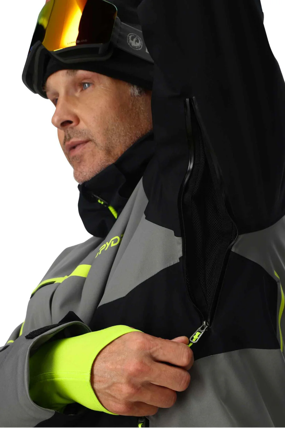 Spyder Mens Titan Insulated Ski Jacket Black/Grey - Image 3