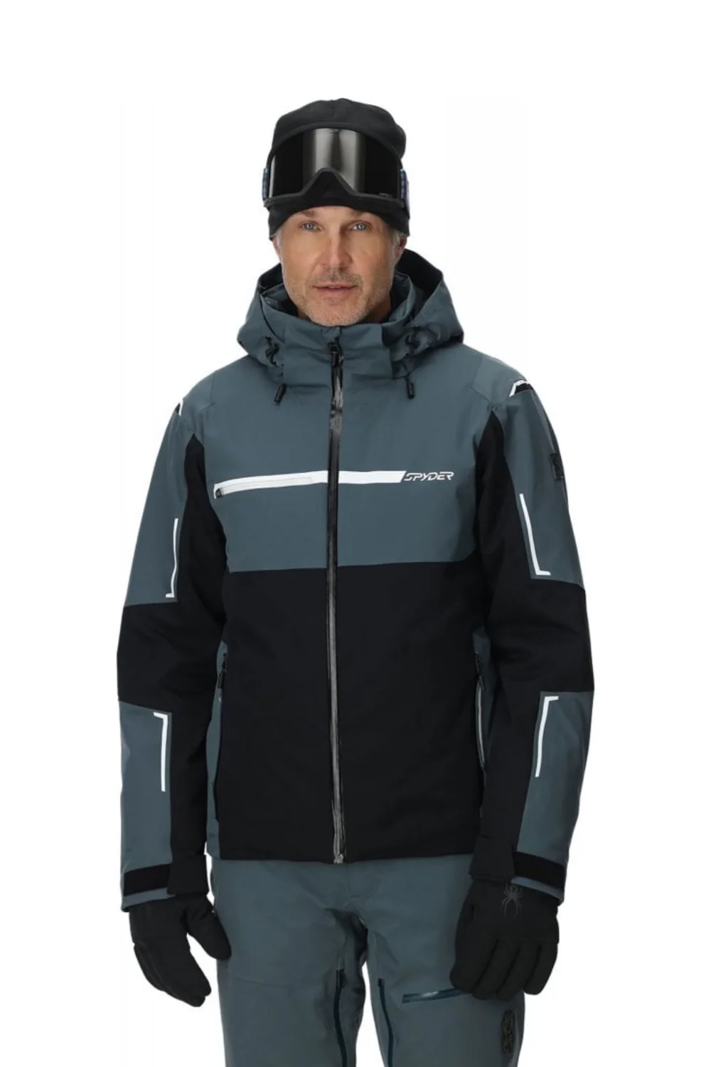 Spyder Mens Titan Insulated Ski Jacket Black/Slate Blue