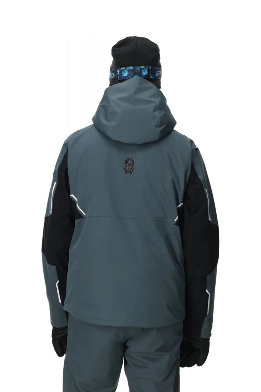 Spyder Mens Titan Insulated Ski Jacket Black/Slate Blue - Image 2