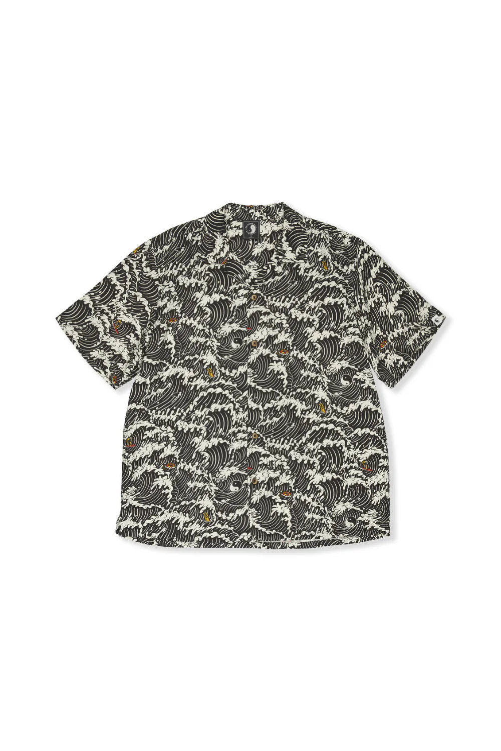 T&C Surf Designs Aloha Mens Short Sleeve Shirt Fatigue Black