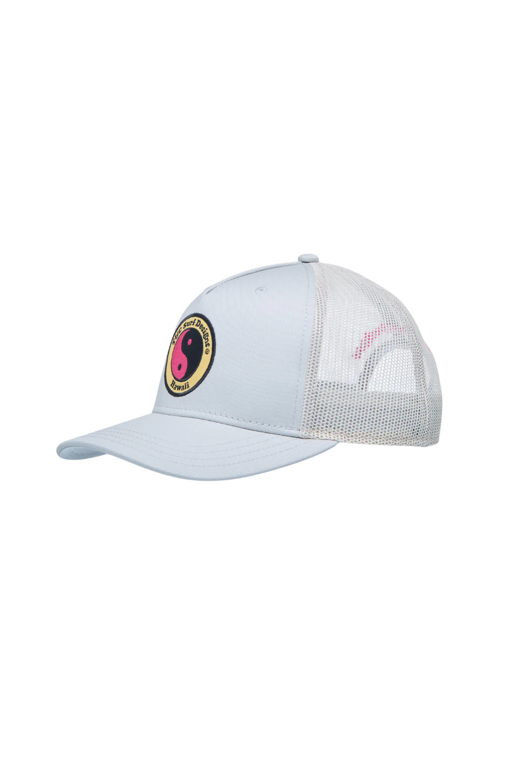 T&C Surf Designs YY Plain Trucker Cap Grey\Pink Logo - Image 2