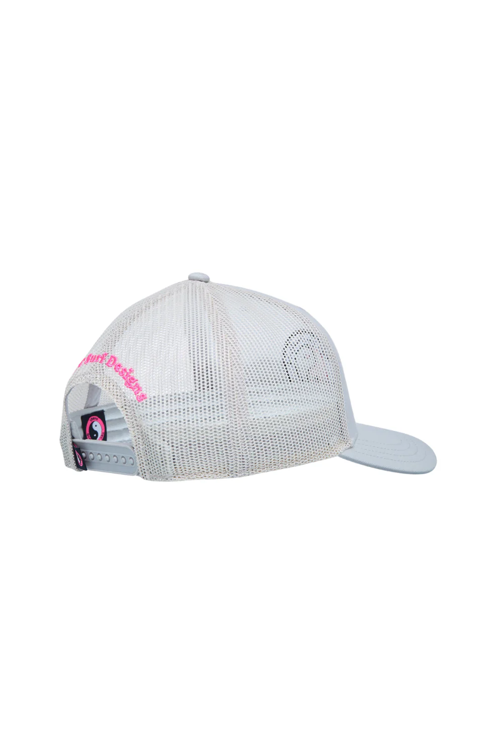 T&C Surf Designs YY Plain Trucker Cap Grey\Pink Logo - Image 3