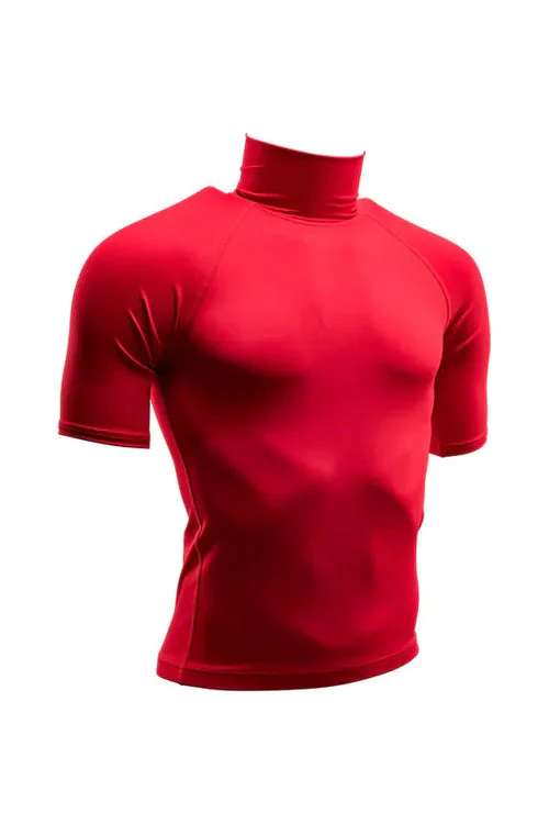 Tiki Adult Rash Vest SS No Logo - Red