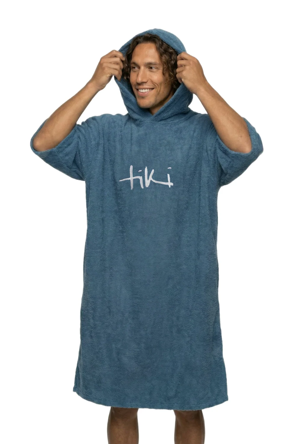 Tiki Adults Hooded Change Robe Navy - Image 2