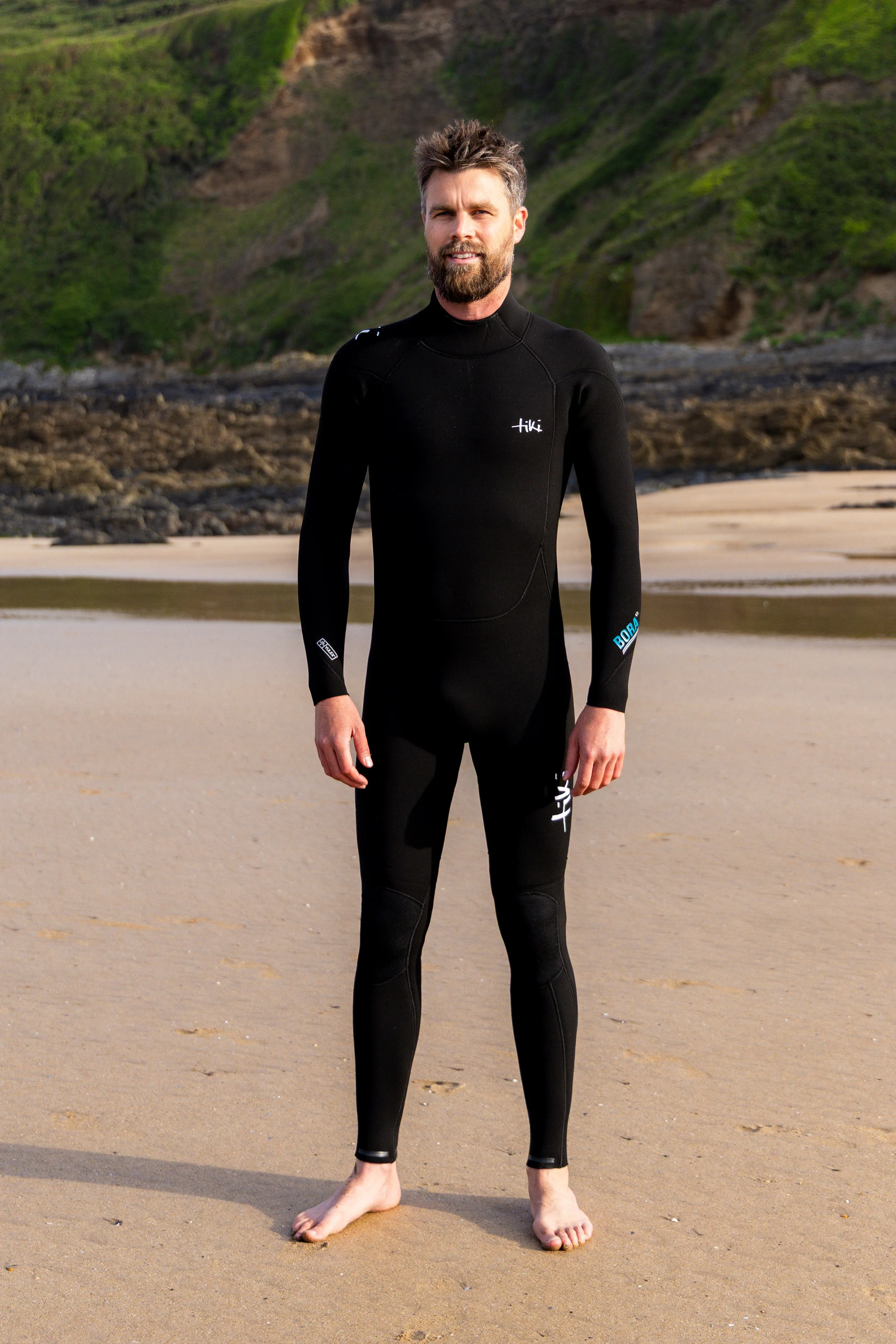 Tiki Bora 4/3mm Mens Wetsuit Yulex Back Zip Black