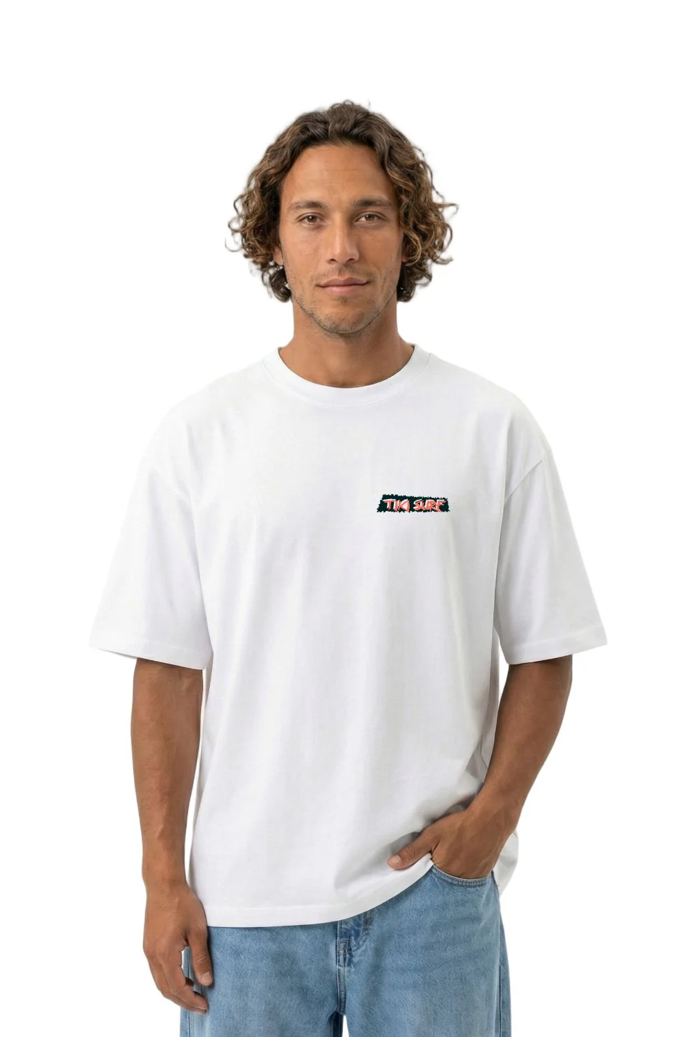 Tiki Carver Mens T-Shirt White - Image 2