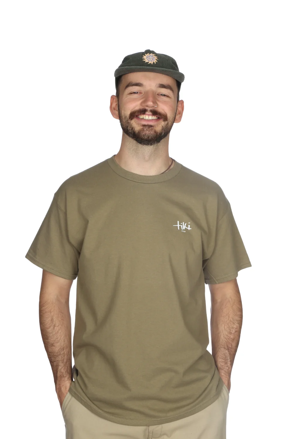 Tiki Corp Mens T-Shirt Olive Green