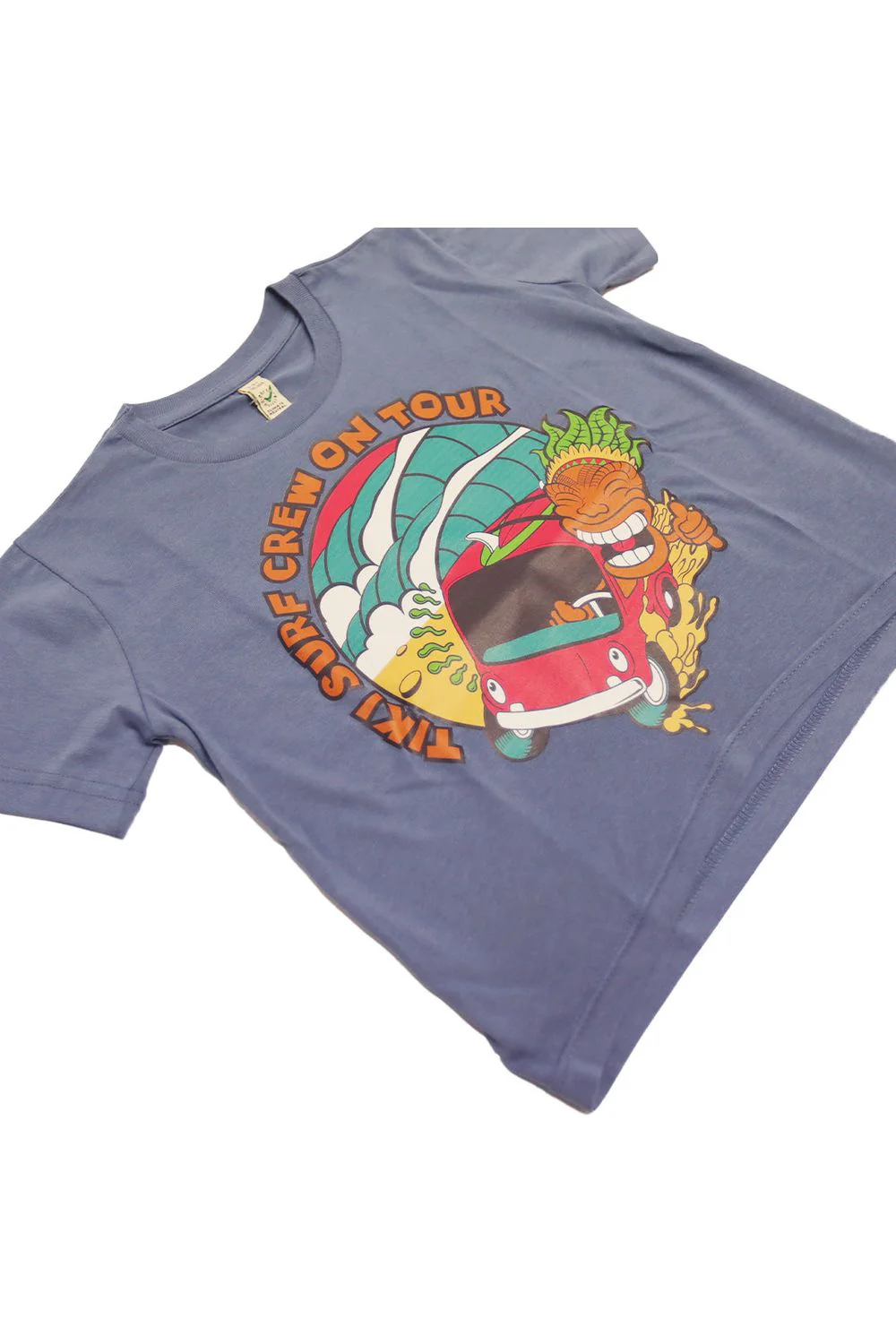 Tiki Crew On Tour Youth Short Sleeve T-Shirt Faded Denim - Image 5
