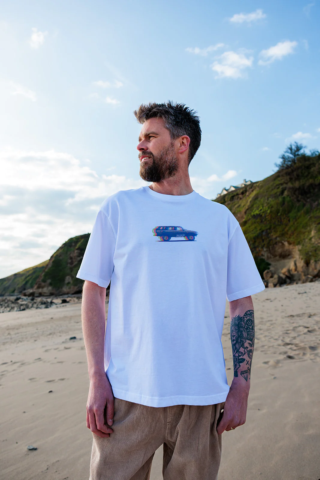Tiki Cruiser Mens T-Shirt White - Image 4