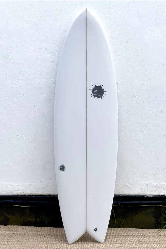 Tiki Custom Surfboard - 5'8 Parrot Twin - Clear