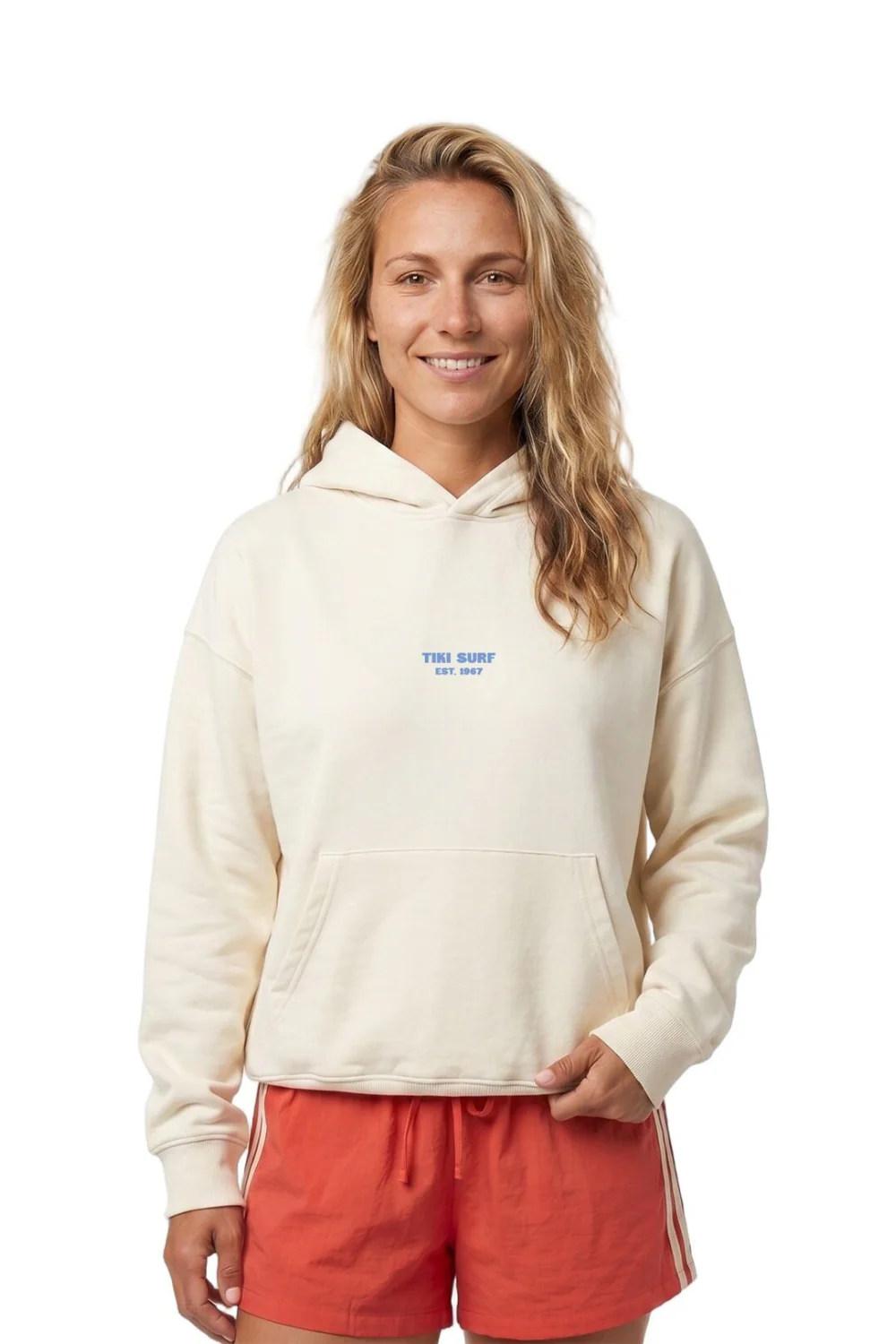 Tiki Fin Womens Hoodie Natural Raw - Image 2