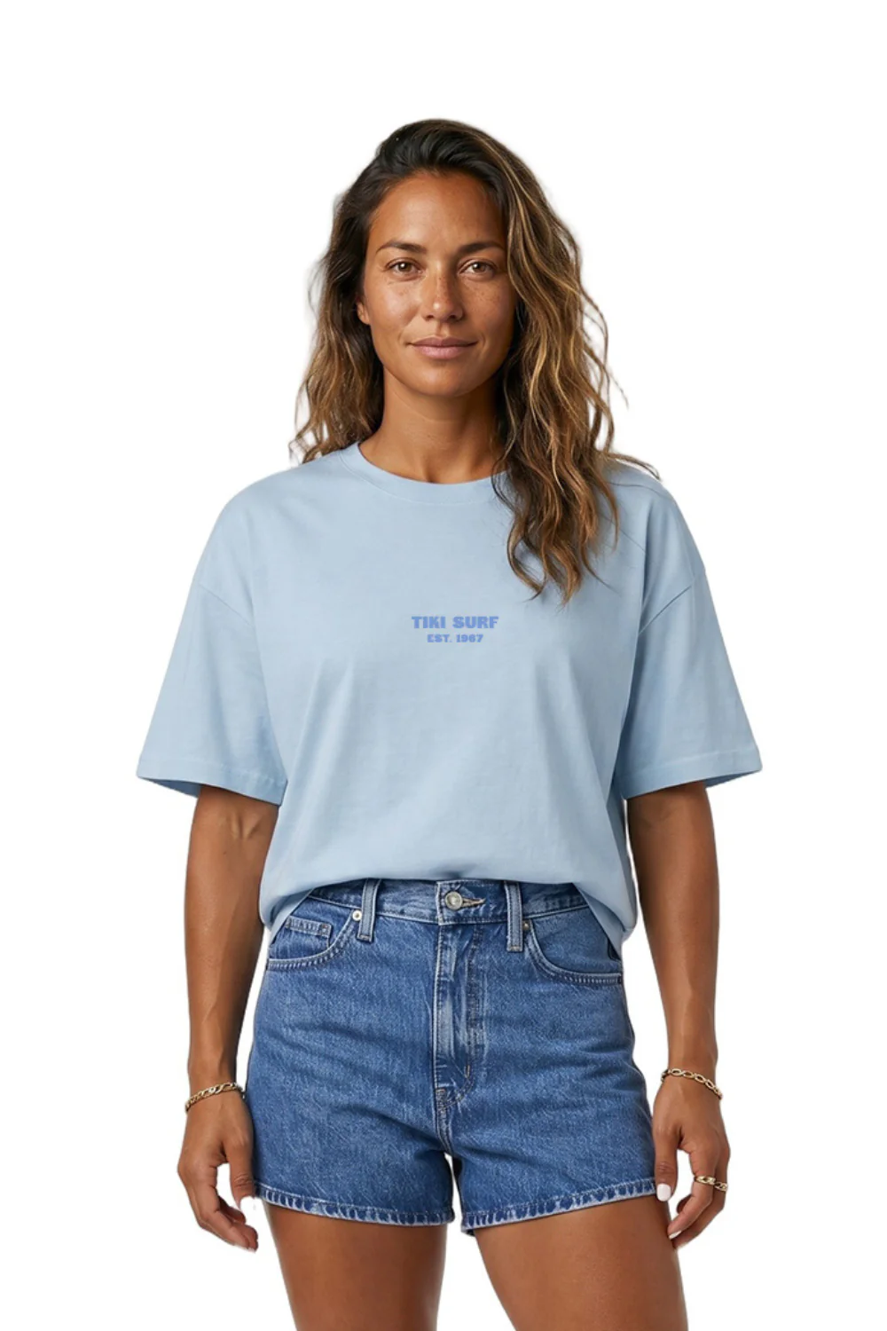 Tiki Fin Womens T-Shirt Aquamarine - Image 2