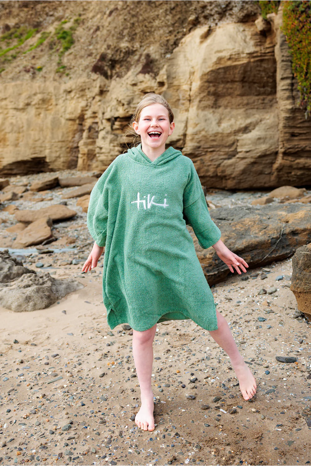 Tiki Junior Hooded Change Robe Sage - Image 5