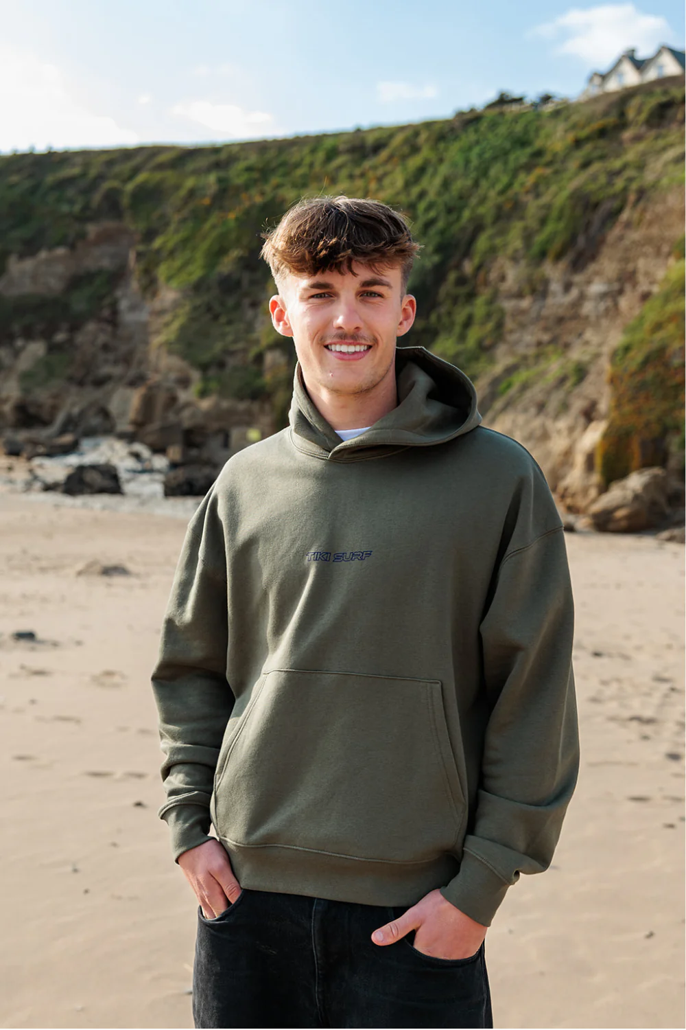 Tiki Last Wave Mens Hoodie Khaki - Image 5