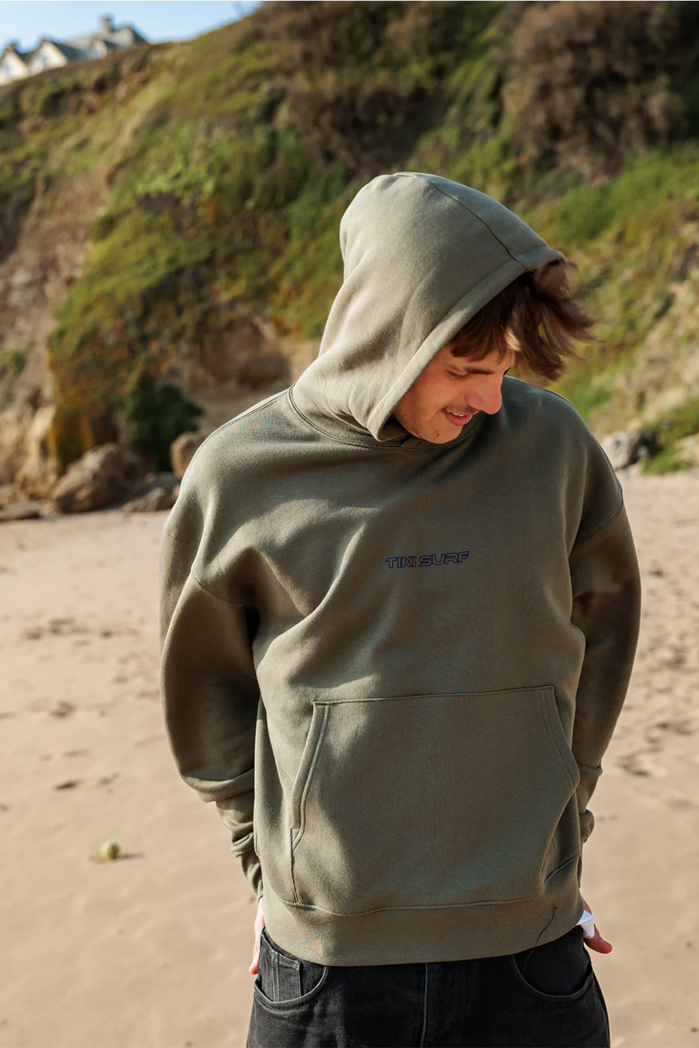 Tiki Last Wave Mens Hoodie Khaki - Image 6