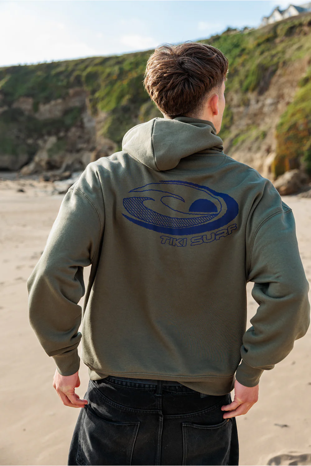 Tiki Last Wave Mens Hoodie Khaki - Image 7