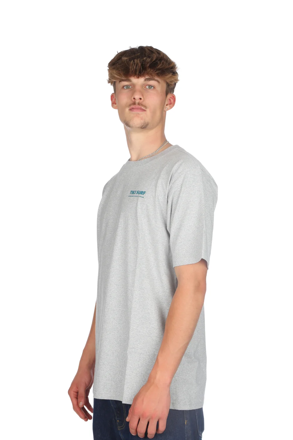 Tiki OG Surf Shop T-Shirt Ash Grey - Image 4