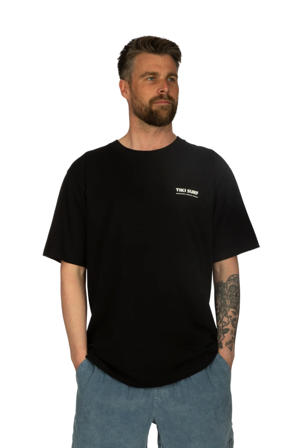 Tiki OG Surf Shop T-Shirt Black - Image 2