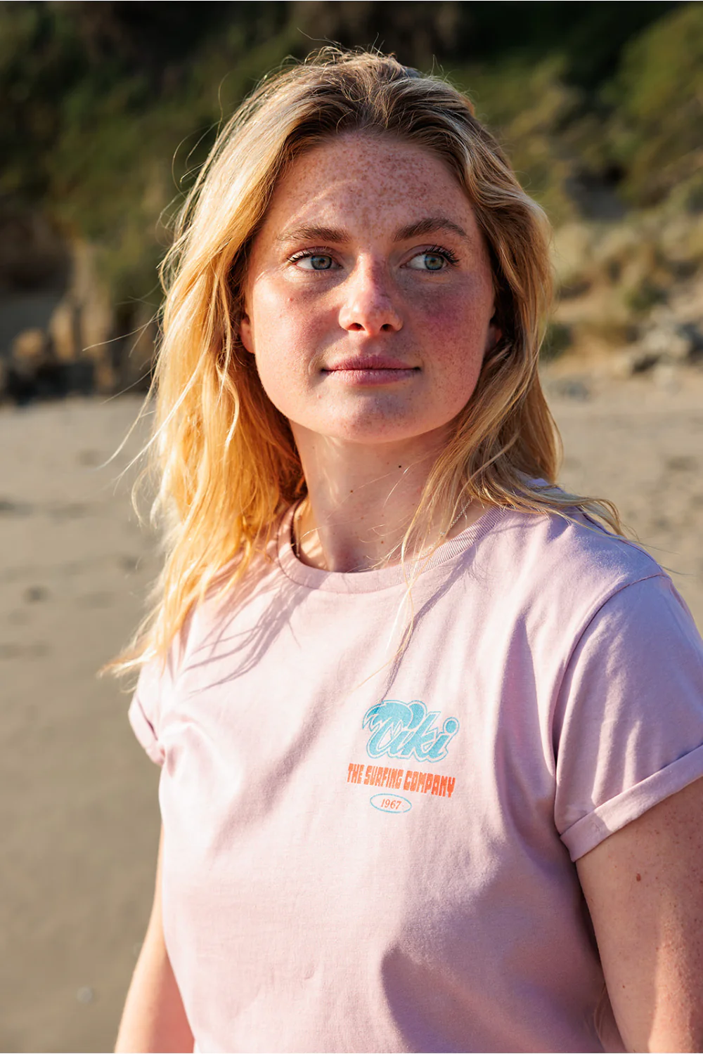 Tiki Palm 67 Womens T-Shirt Pink - Image 3