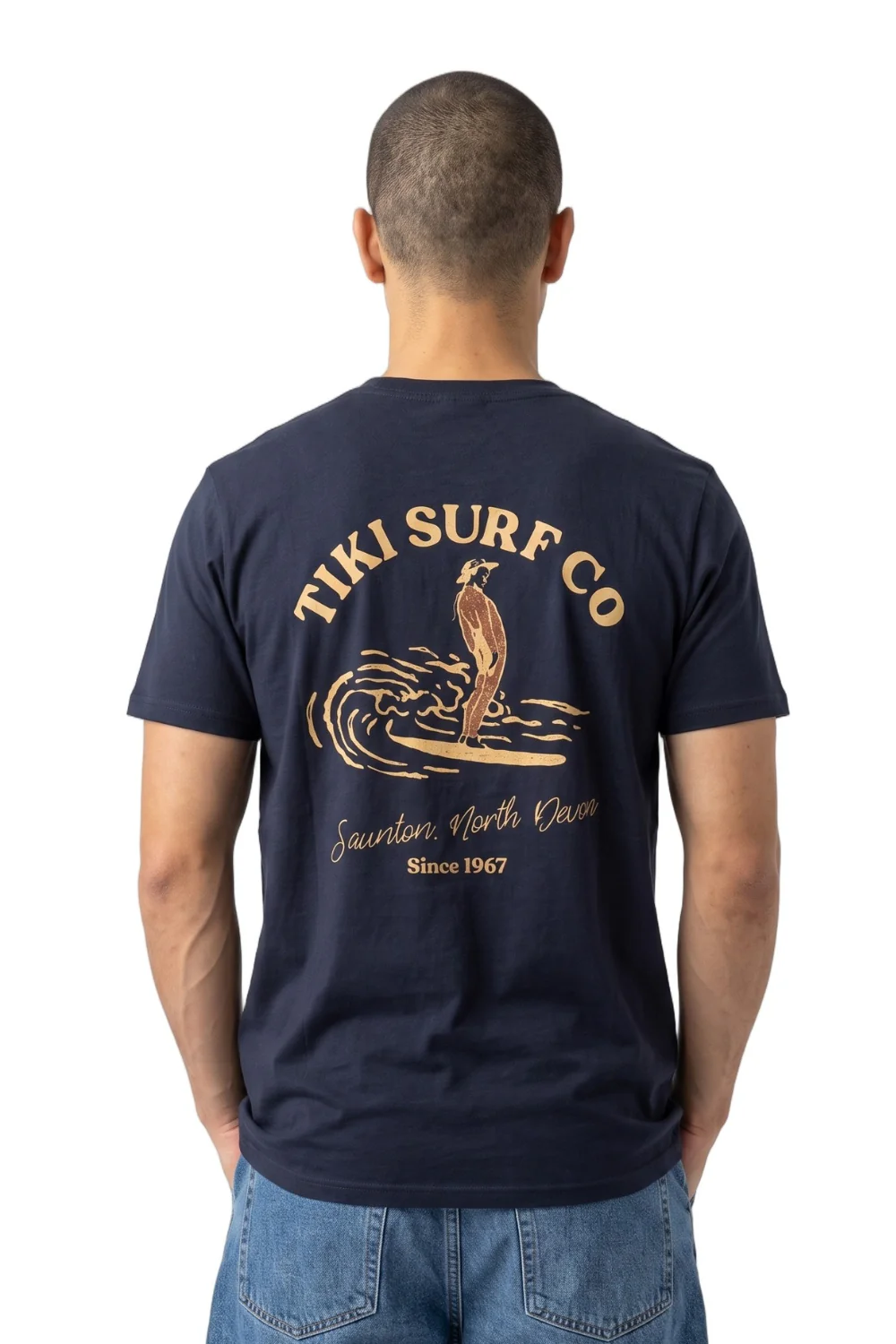 Tiki Saunton Longboard Mens T-Shirt Dark Navy