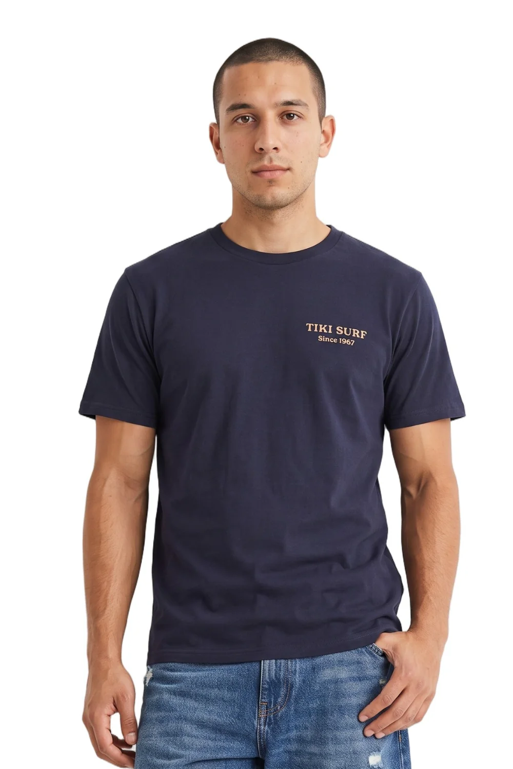Tiki Saunton Longboard Mens T-Shirt Dark Navy - Image 2