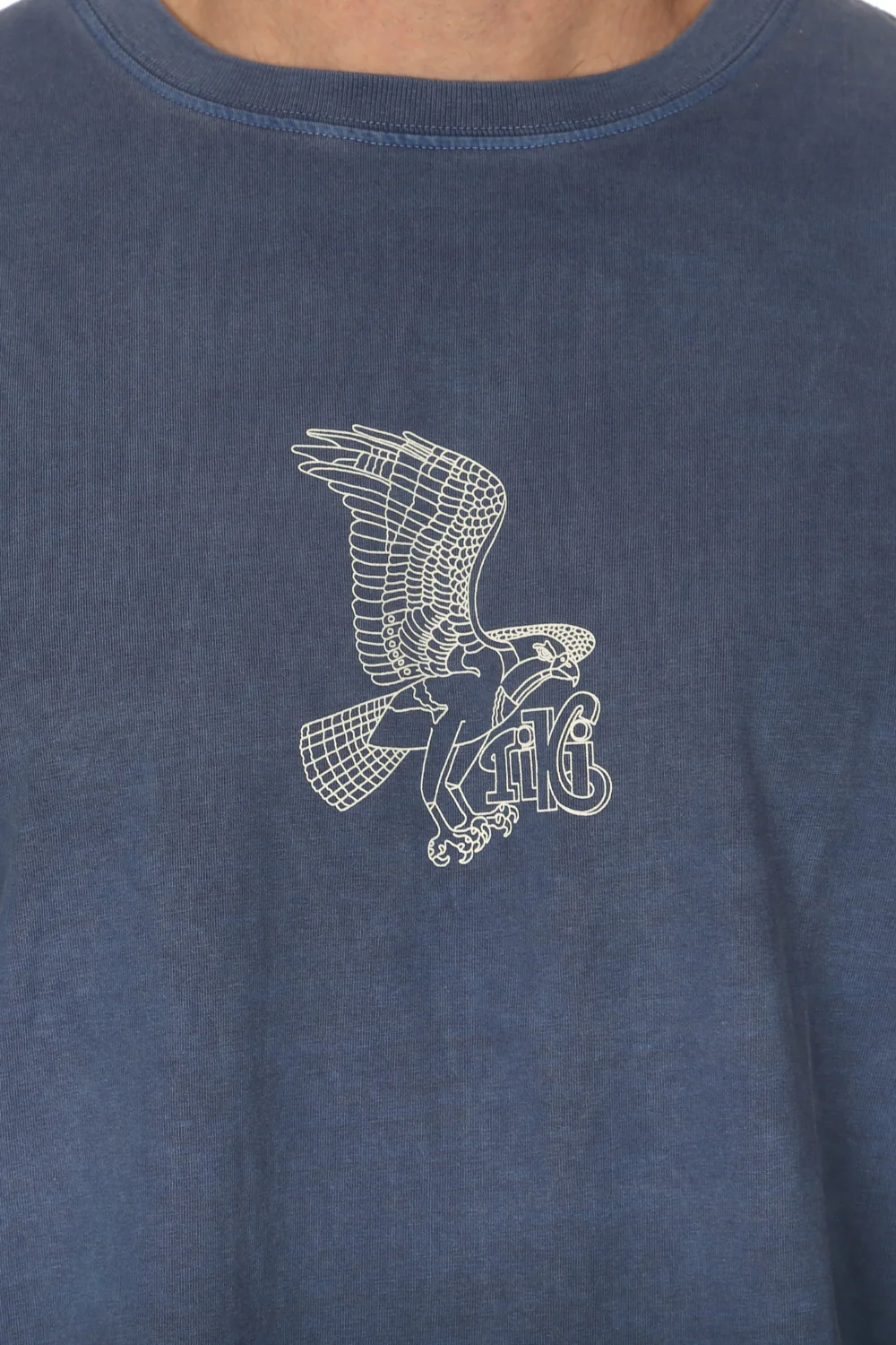 Tiki Seahawk Long Sleeve T-Shirt Blue Dyed - Image 2