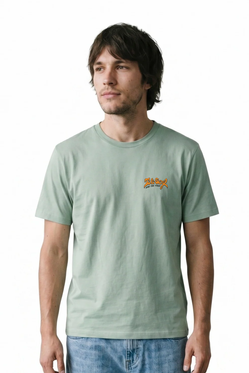 Tiki Surf Tour Mens T-Shirt Aloe - Image 3