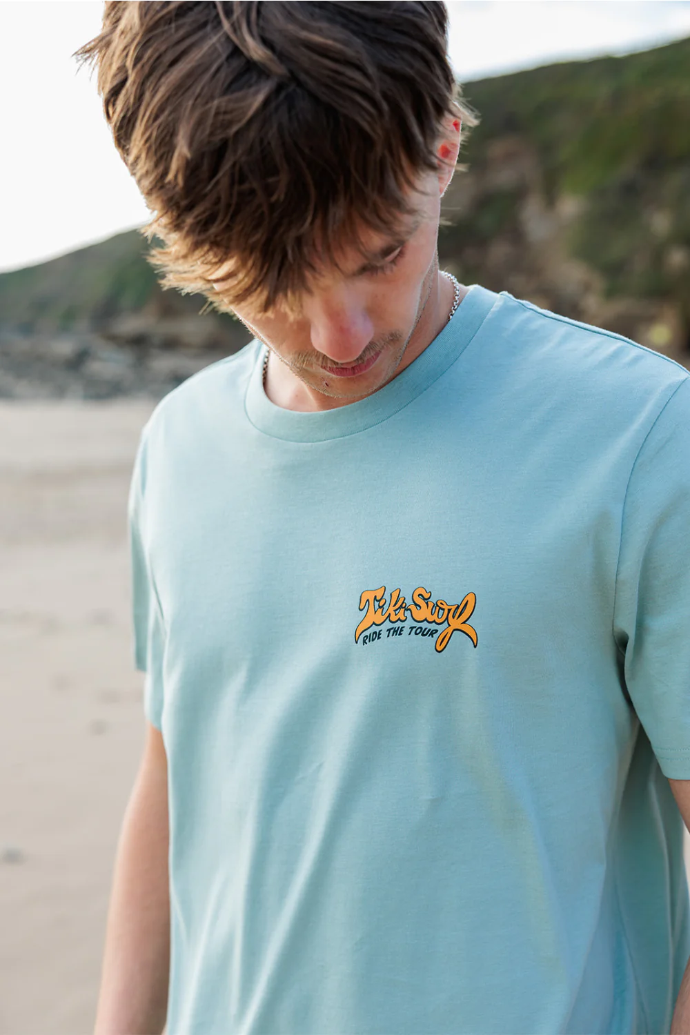 Tiki Surf Tour Mens T-Shirt Aloe - Image 4