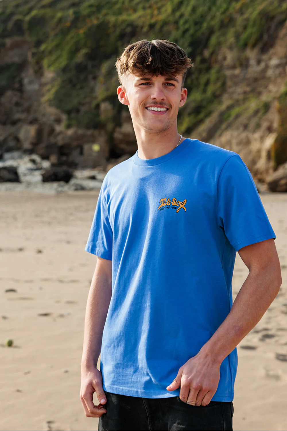 Tiki Surf Tour Mens T-Shirt Bright Blue - Image 3