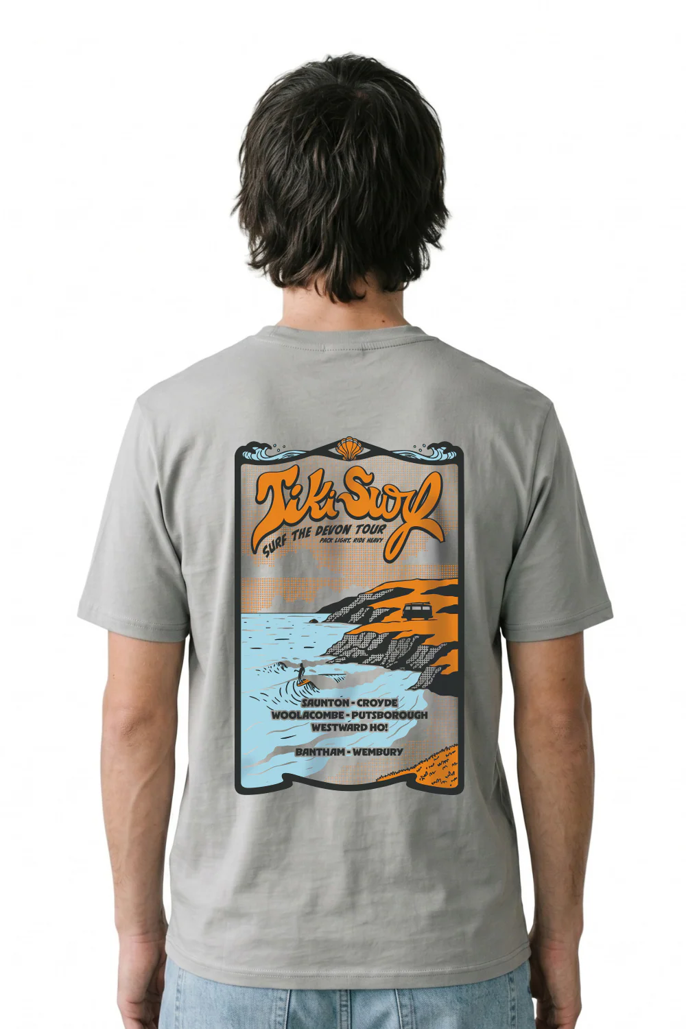 Tiki Surf Tour Mens T-Shirt Misty Grey