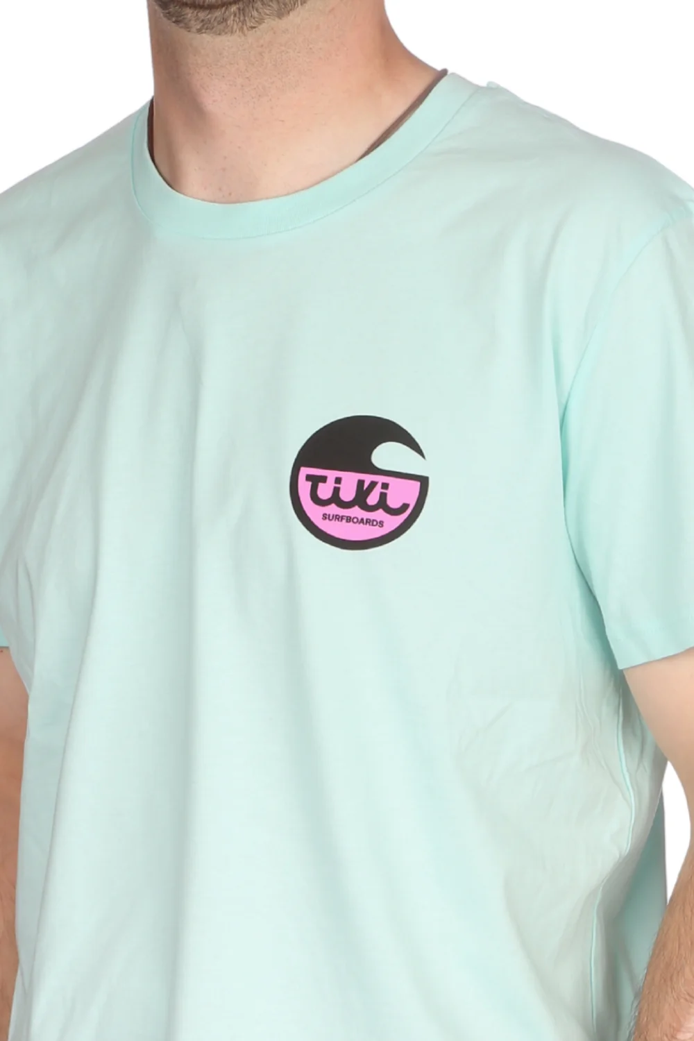 Tiki Surfboard Logo T-Shirt Carribean Blue - Image 4