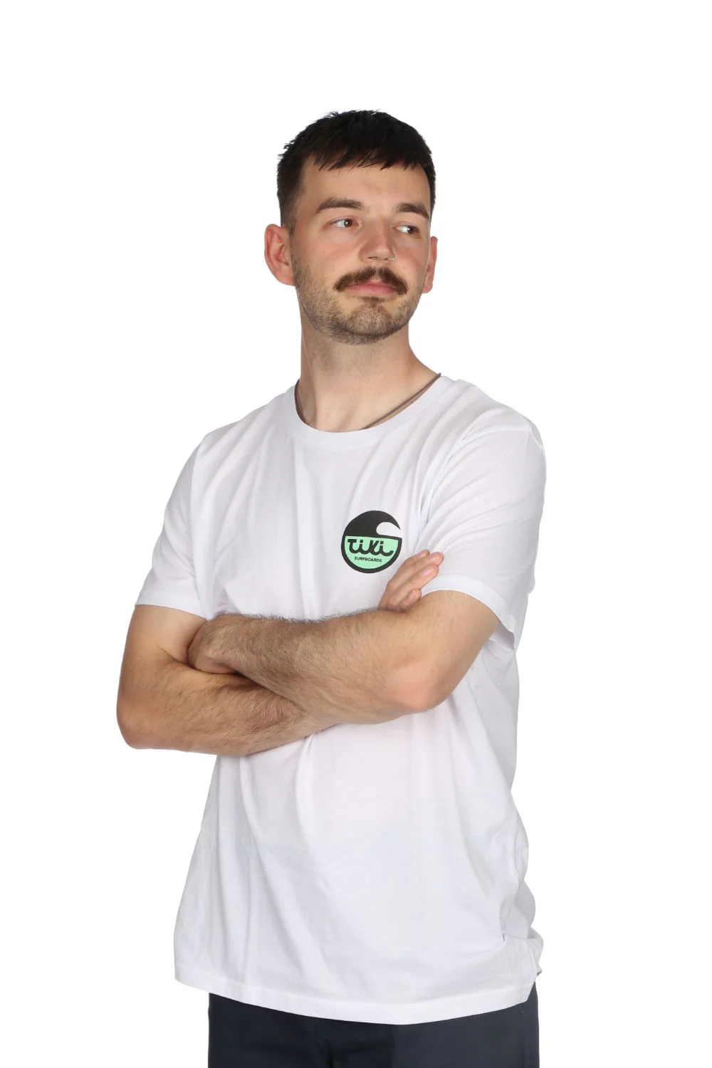 Tiki Surfboard Logo T-Shirt Vintage White - Image 6