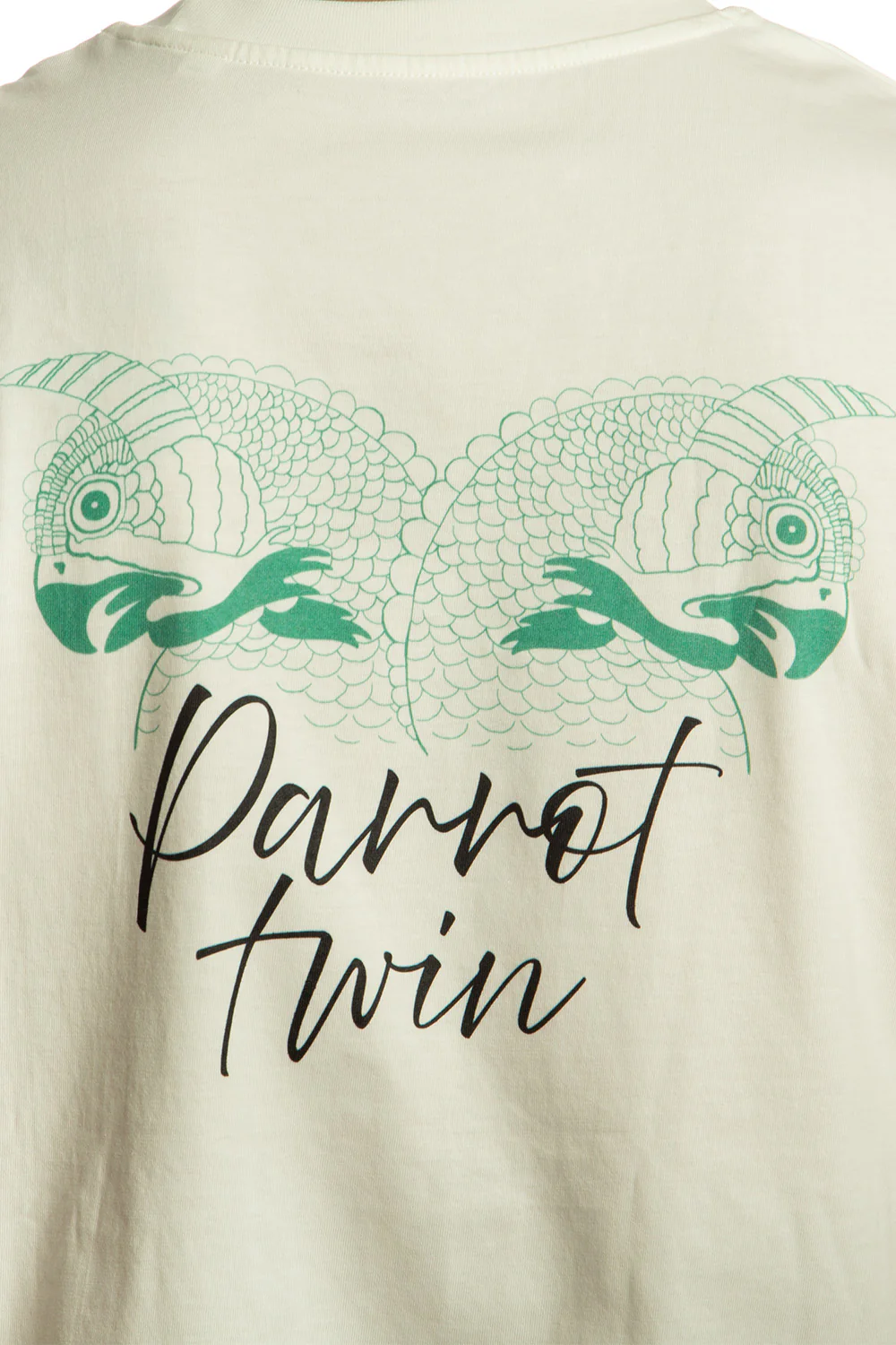 Tiki Twin Parrot Short Sleeve T-Shirt Off White - Image 3