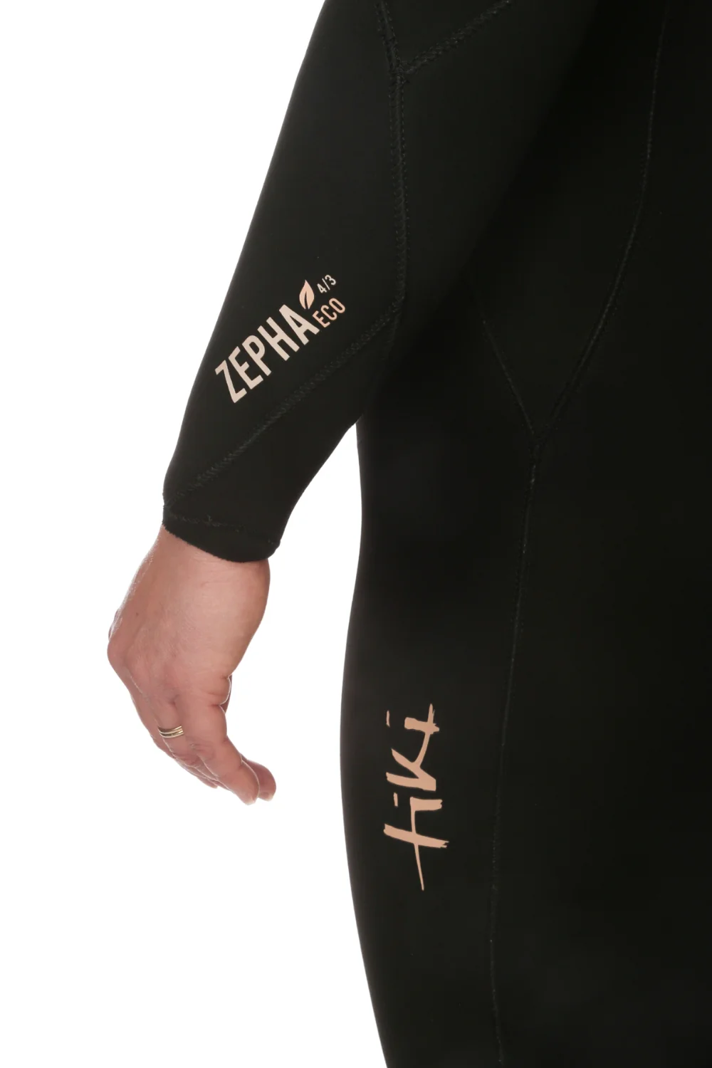 Tiki Zepha Eco 4/3 Womens Wetsuit Yulex Chest Zip Black - Image 8