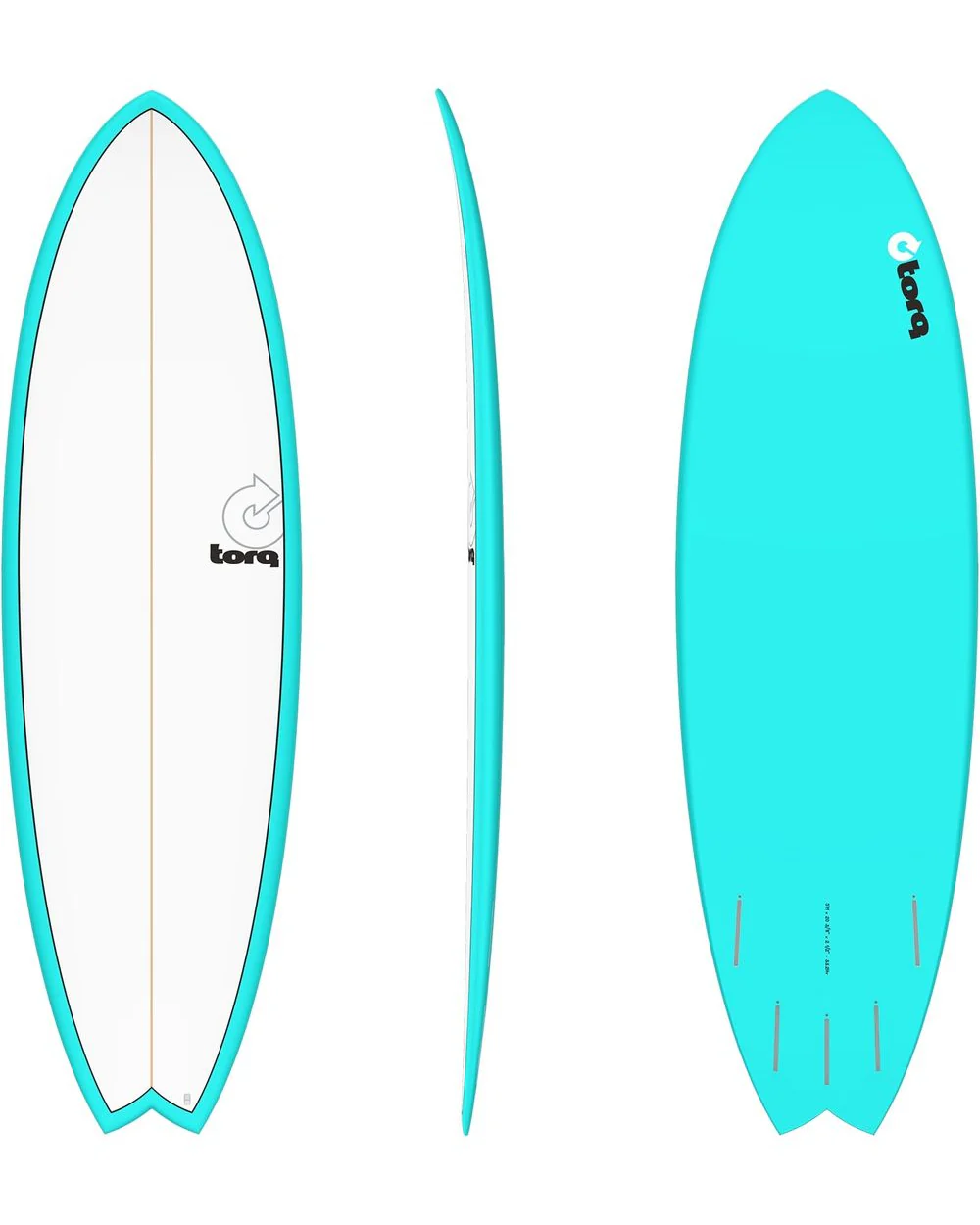 Torq TET Mod Fish Surfboard in Pinline Miami Blue - Image 2