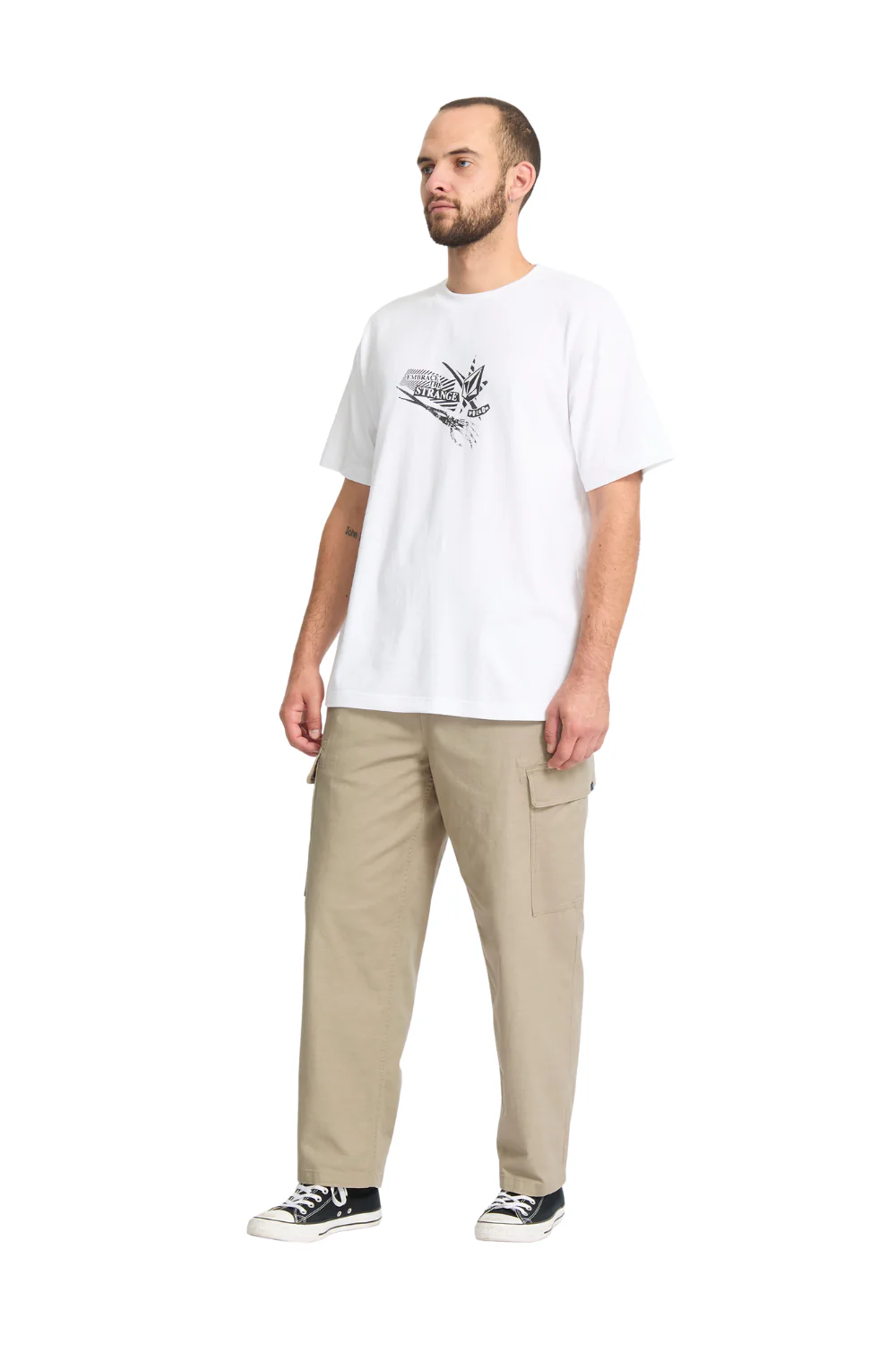 Volcom Billow Tapered Elasticated Waist Cargo Trousers Khaki - Image 4