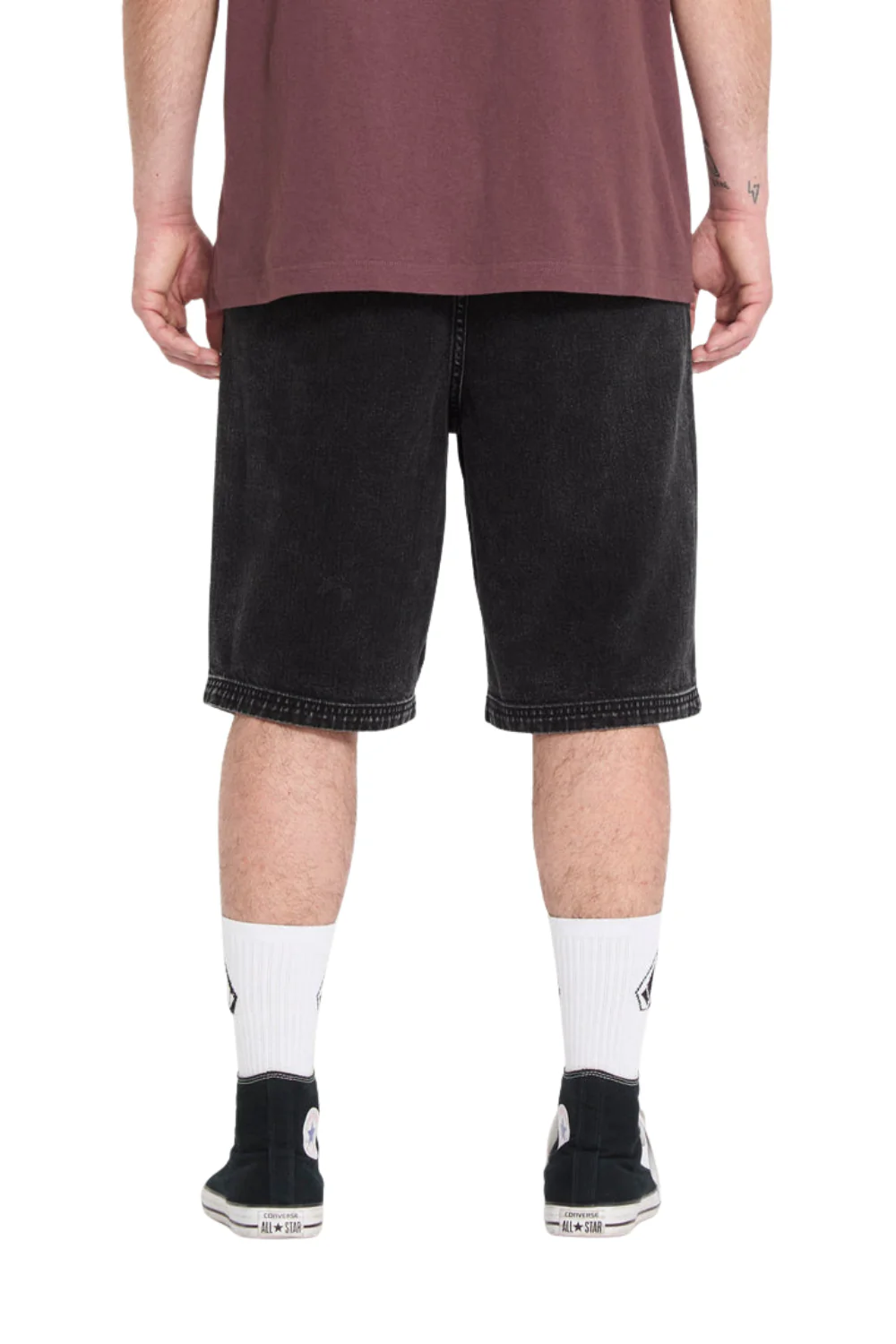 Volcom Freazy Denim Mens Elasticated Waist 22" Shorts Blackity Black - Image 2