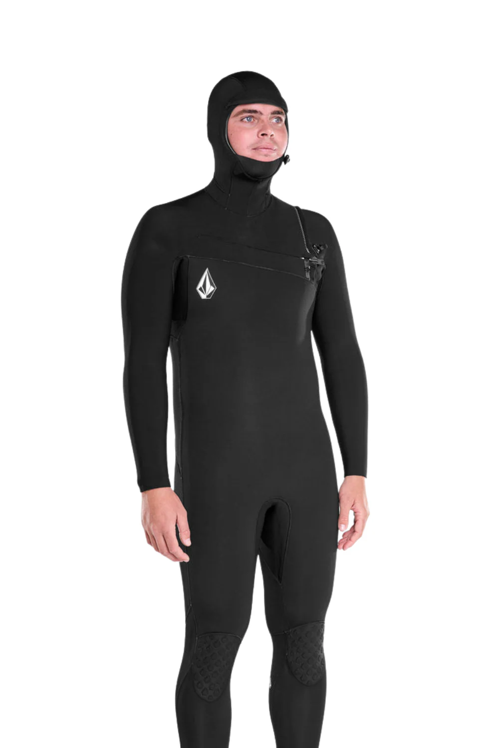 Volcom Modulator 4/3mm Mens Wetsuit Hooded Chest Zip Black - Image 3