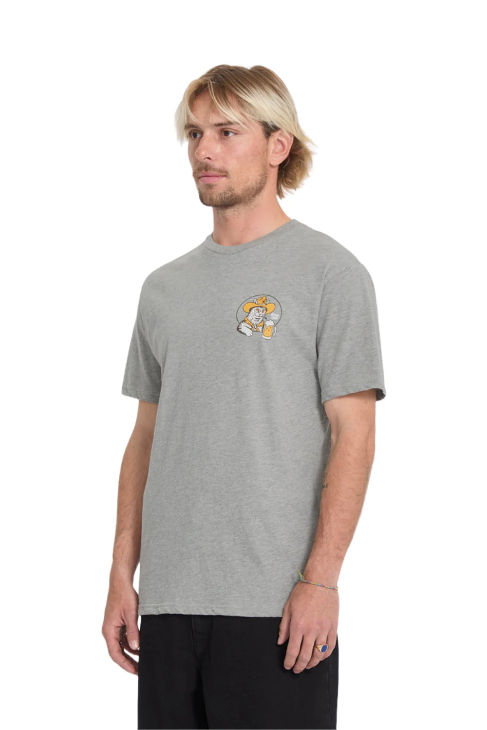 Volcom Meowdy Mens T-Shirt Heather Grey - Image 3